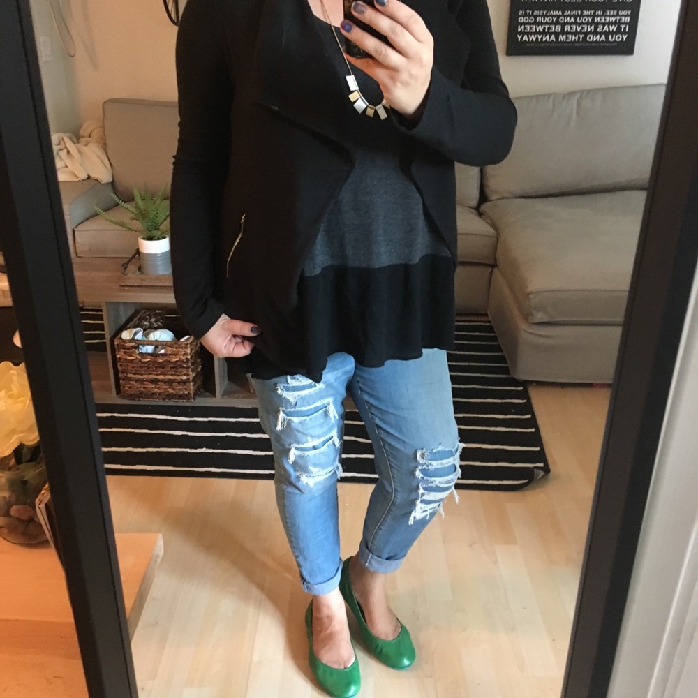 Black Moto Jacket/ Cotton Blazer